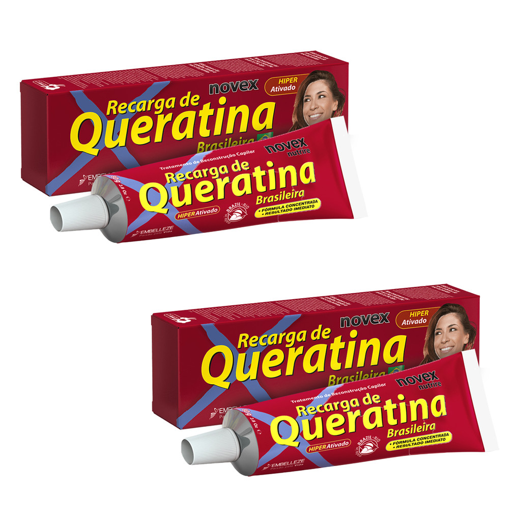 KIT C/2 RECARGA DE QUERATINA NOVEX 80G