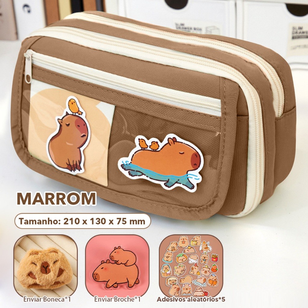 DIBEE Bolsa De Lápis Transparente Super Grande-Estojo De Lona À Prova D'água Estilo Coreano em Oferta na Shopee