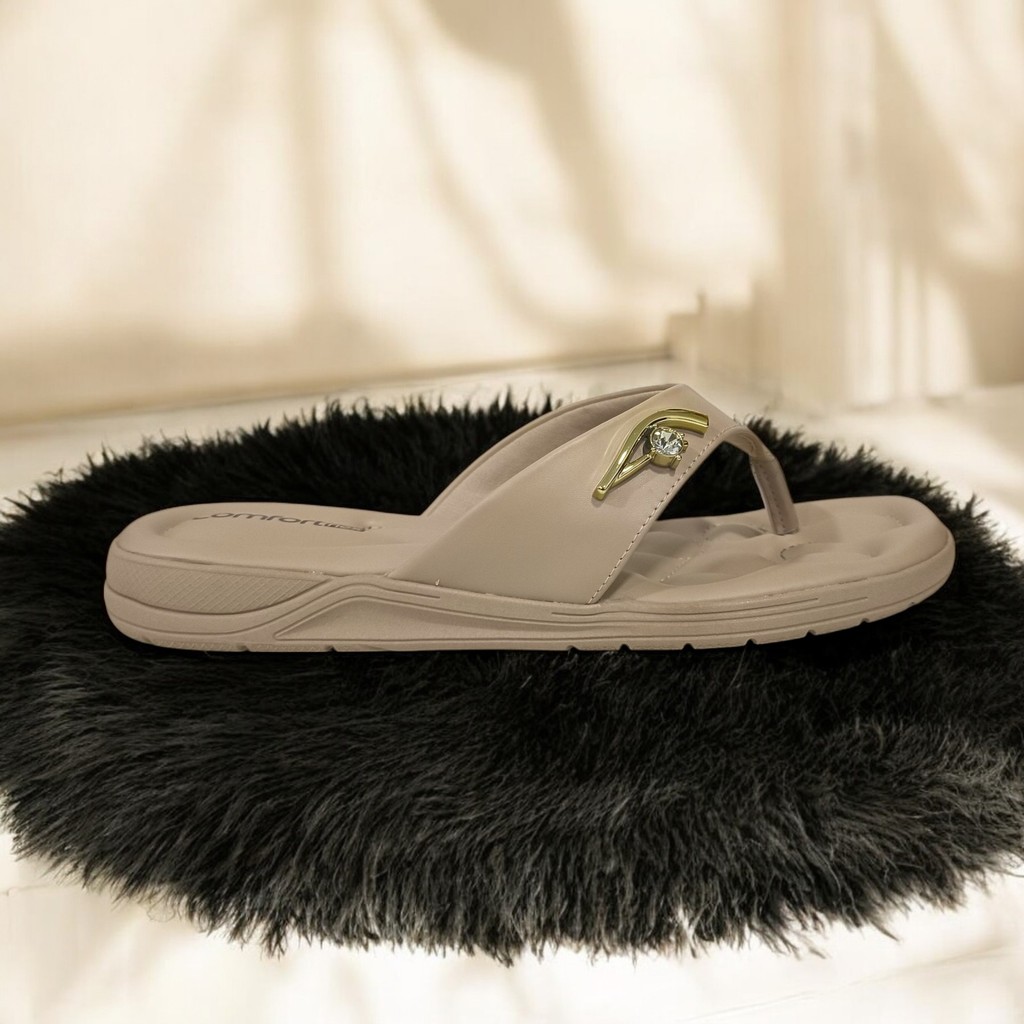 Sandália Feminina Comfortflex Chinelo Rasteirinha Rasteira Confortável Leve Macia 2480403