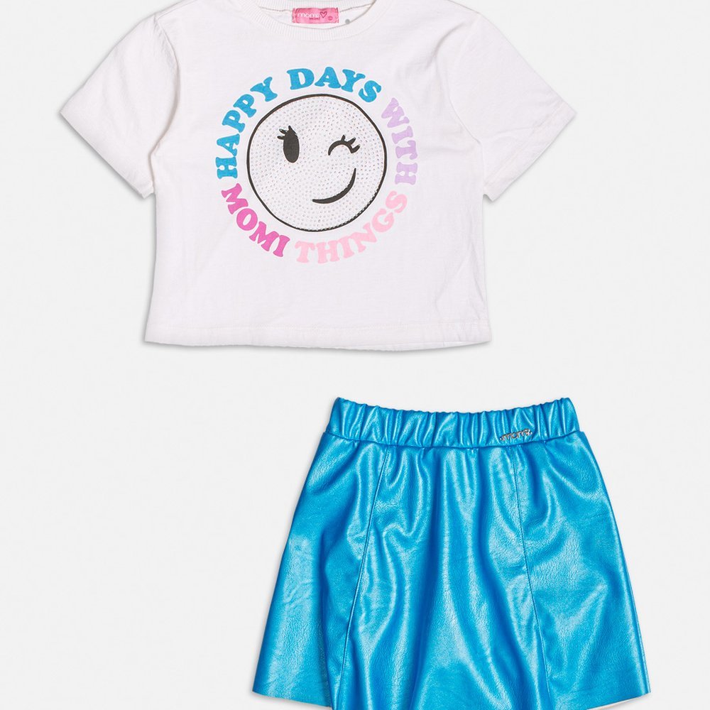Conjunto Infantil de Verão Azul Happy Days