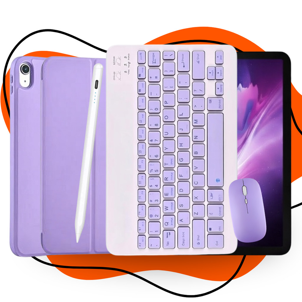 Kit Capa Smart Teclado Mouse E Caneta Para iPad 10 e 11 Sortido