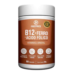 Vitamina B12 Ferro Acido Fólico 60 Cápsulas
