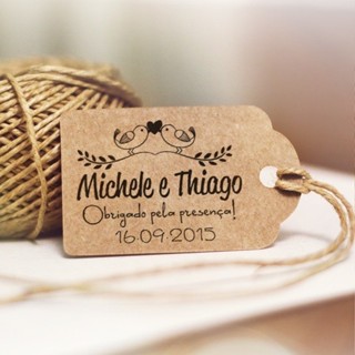 100 Tags Kraft casamento lembrancinha 2 em Oferta na Shopee