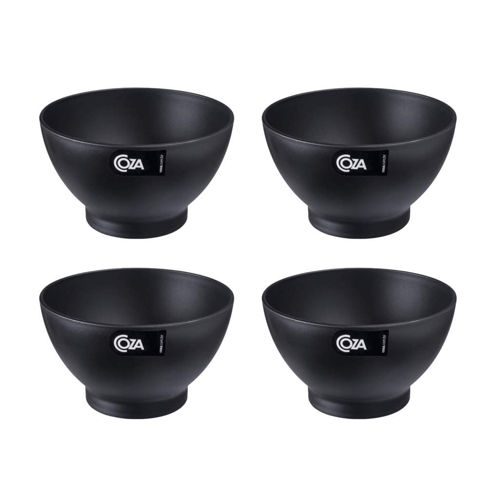 Kit 4 Cumbucas Cozy 13,7 x 13,7 x 8,2 cm 750 ml Preto Coza Brinox - 10510/0008