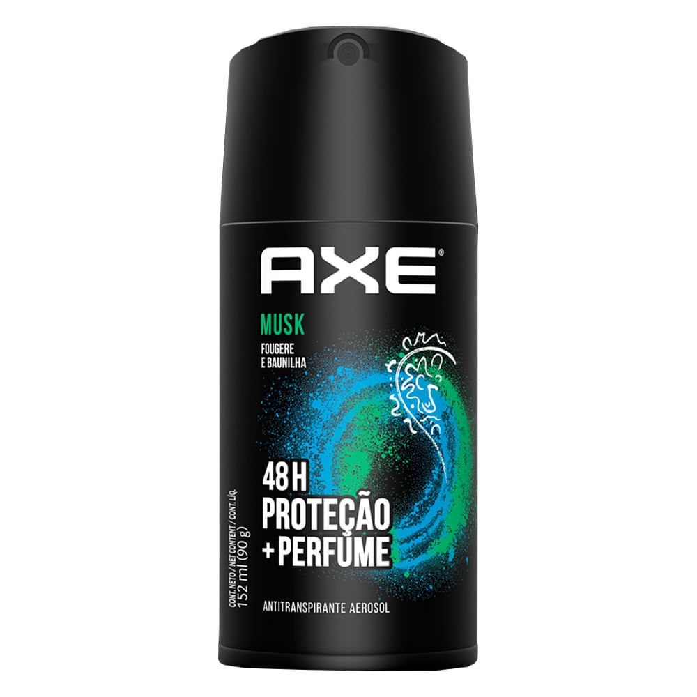 Desodorante Antitranspirante Aerosol Axe Musk 90g em Oferta na Shopee