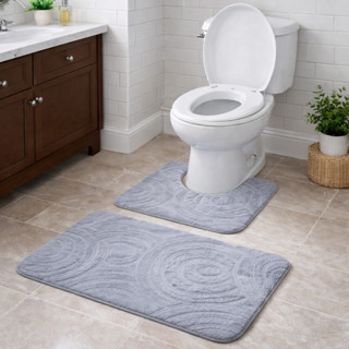 Jogo Tapete Banheiro 2 Peças Macio Antiderrapante Tapete para Vaso Sanitário + Piso Promoção  |3998| em Oferta na Shopee