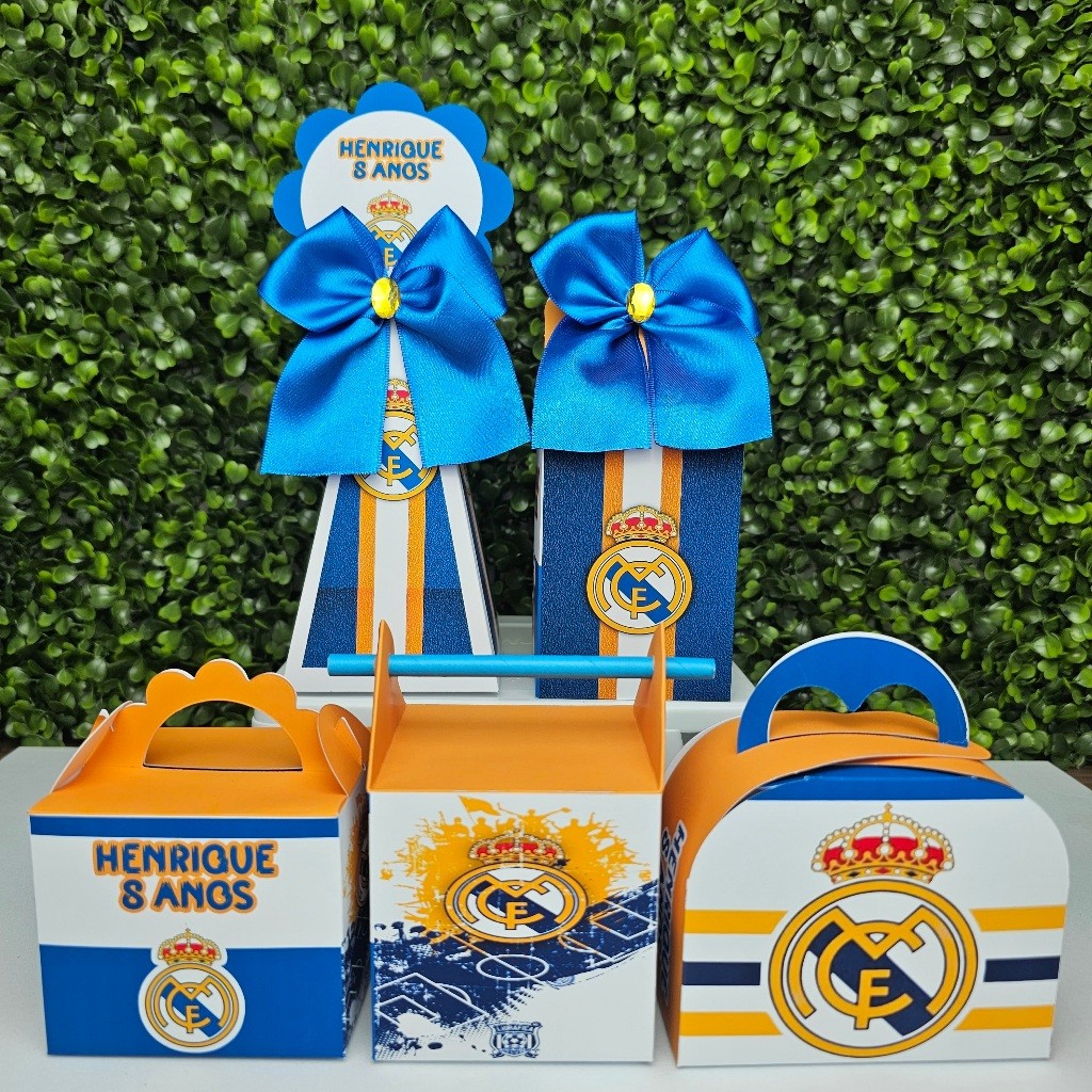 Kit Caixa Montada REAL MADRID - Personalizados - Festa infantil - Aniversário - Lembrancinha