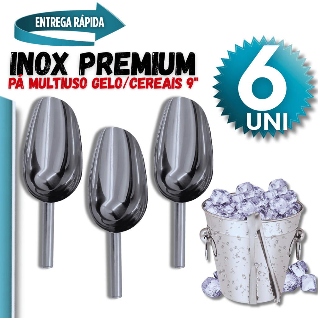 Kit 6/5/4/3/2/1 Pá De Gelo Pá Quadrada De Grãos De Farinha De Cereais Variáveis Utilidades Premium Resistência