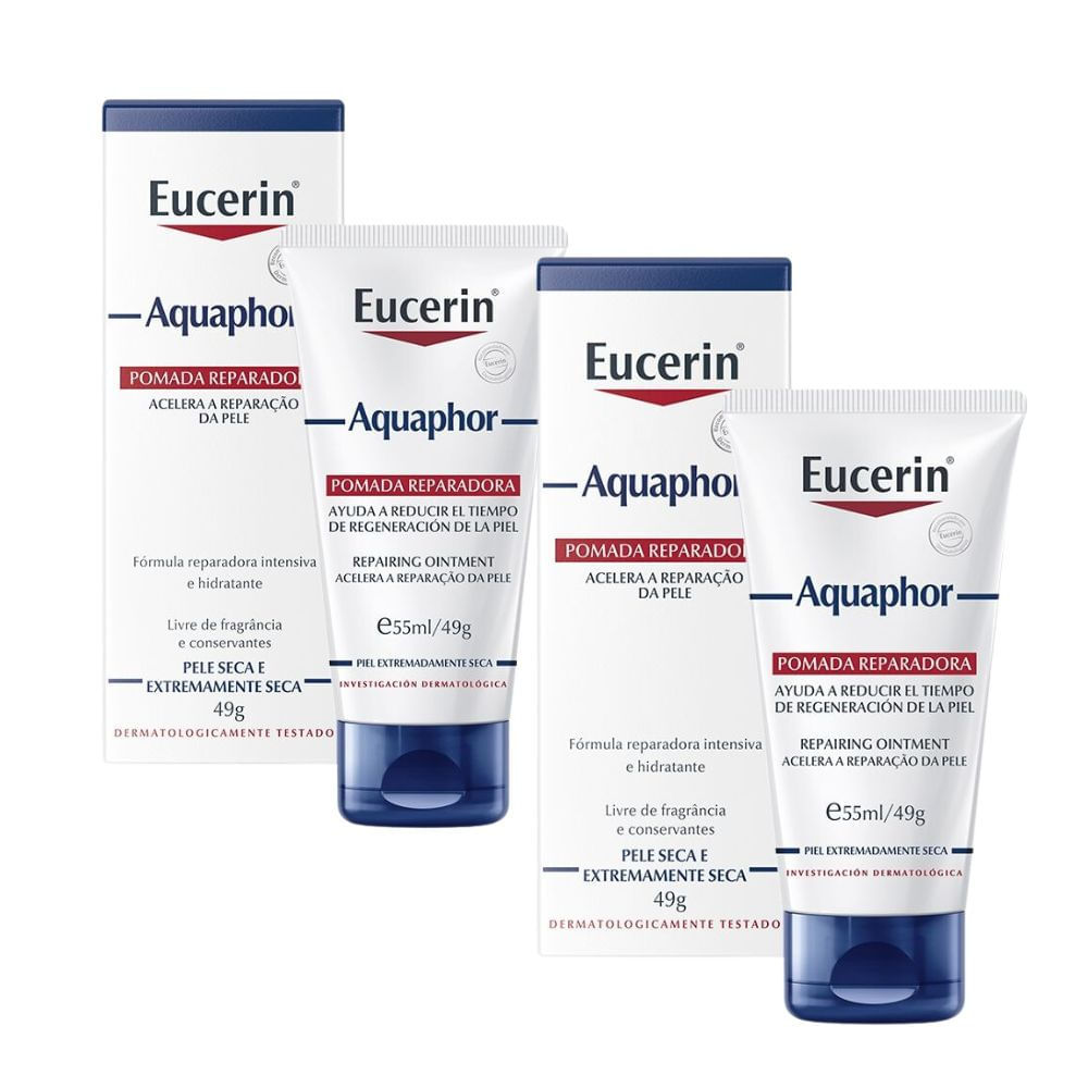 Kit 2 Eucerin Aquaphor Pomada Reparadora Intensiva 49g em Oferta na Shopee