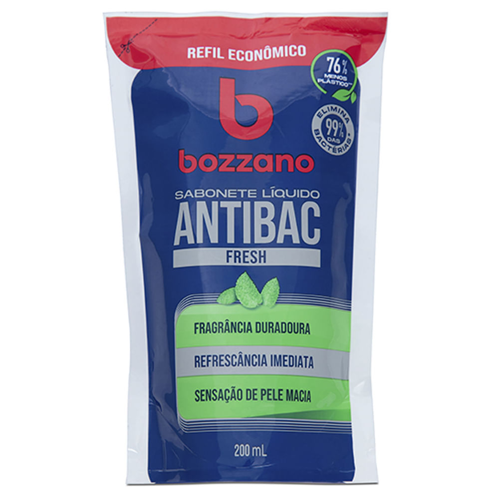 Sabonete Líquido Antibacteriano Bozzano Fresh Refil 200ml