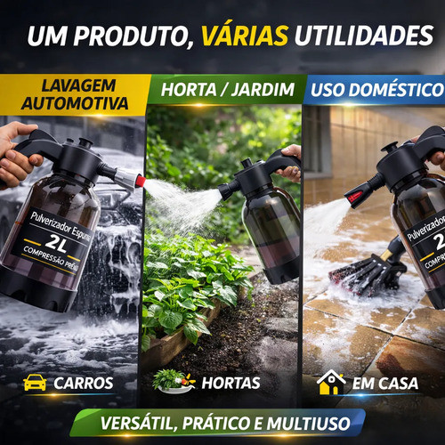 Snow Foam Pressão Manual 2l Profissional Pulverizador Preto — imagem 2 de 2