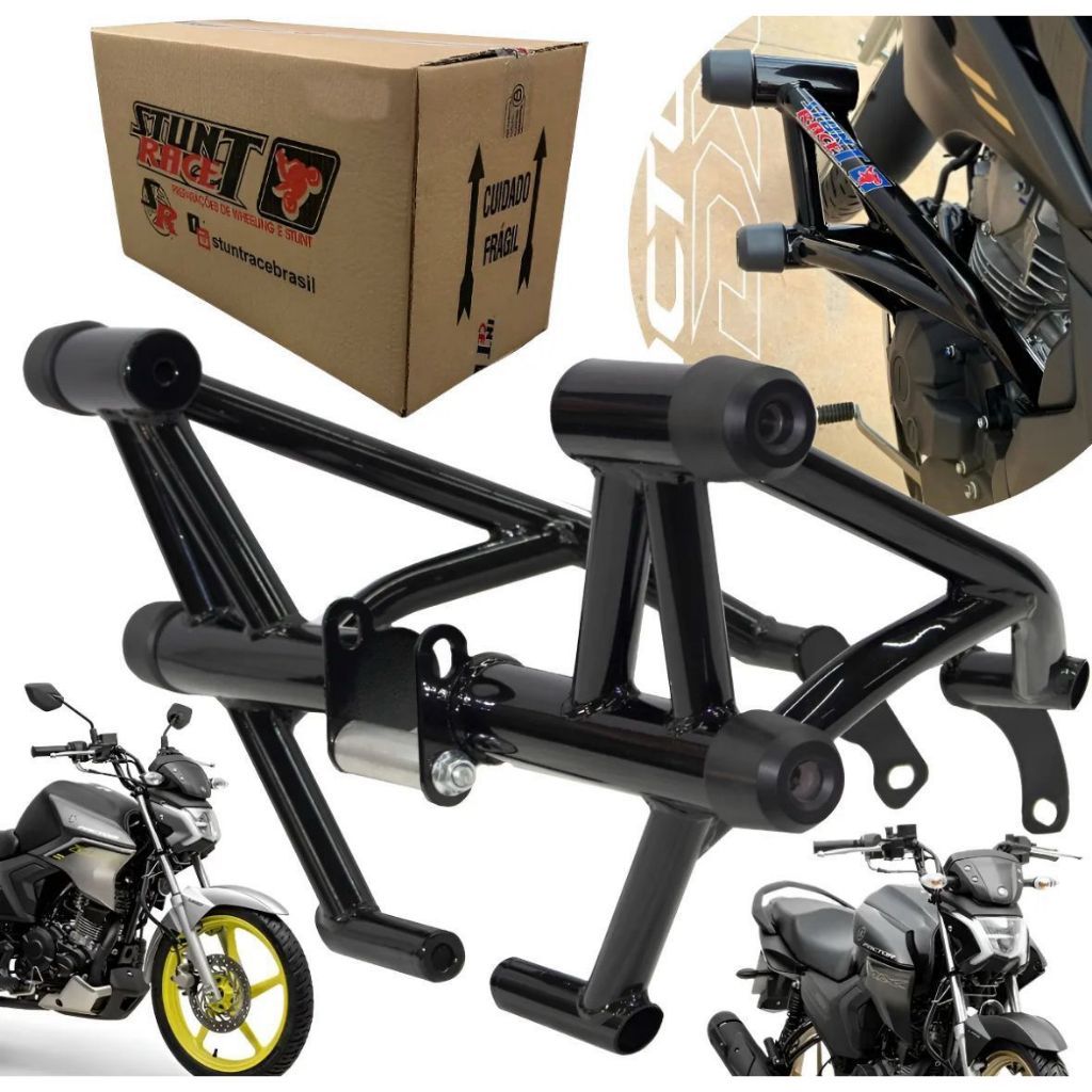 Protetor Stunt Race FACTOR 150 / DX gaiola de proteçao slider Street Cage motor e carenagem Yamaha YBR 2025+