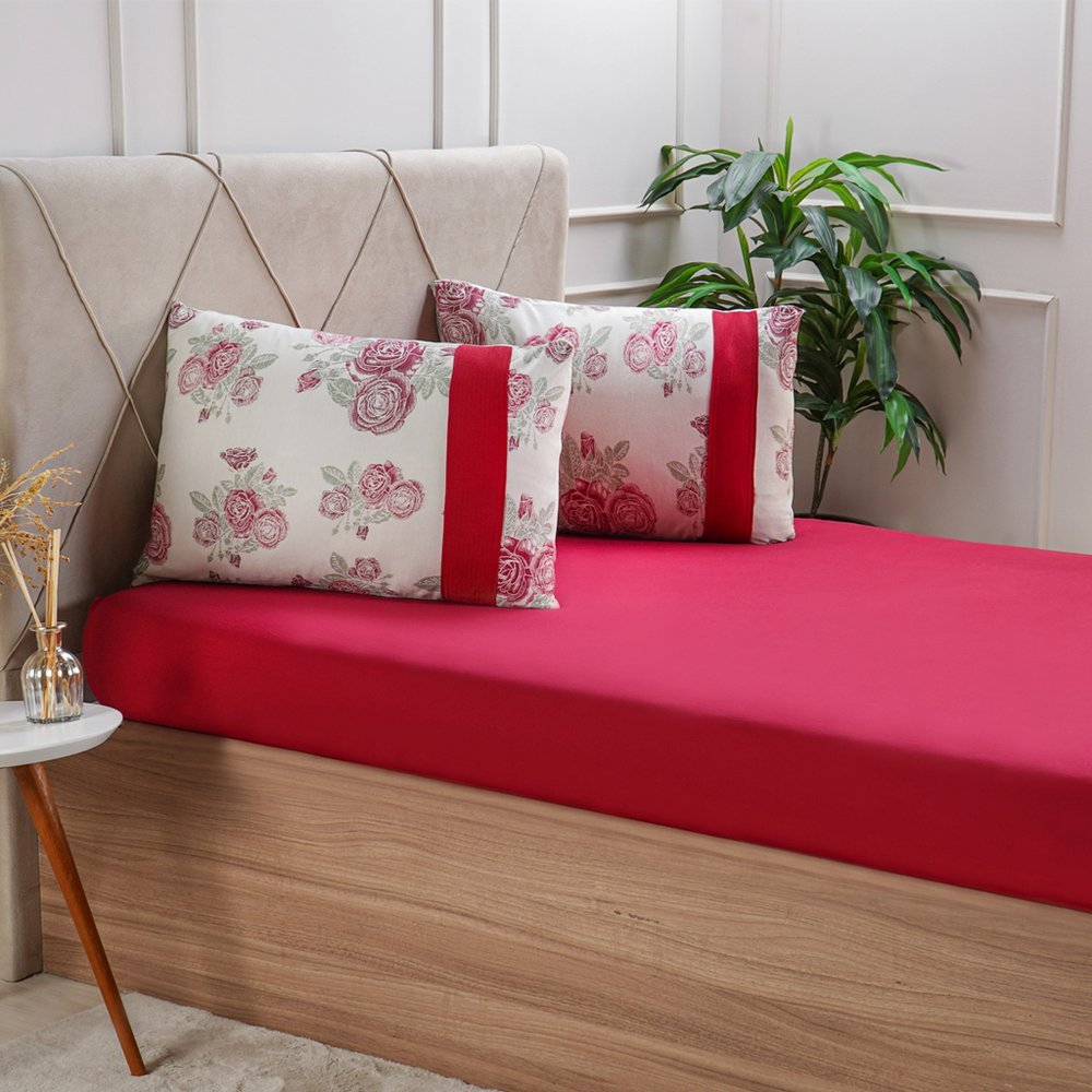 Jogo de Cama King Malha 3 Pçs Bella Cama New 100% Algodão190x200x40cm