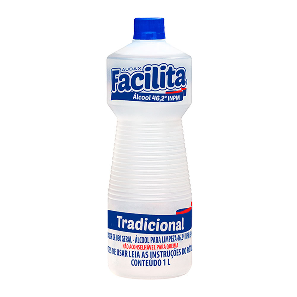 Álcool tradicional 46º Facilita 1 litro Audax em Oferta na Shopee