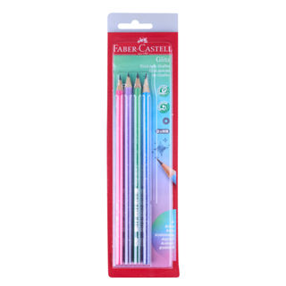 Lápis Grafite Faber-Castell Glitz Neon Colors HB Nº2 com 4 Unidades em Oferta na Shopee