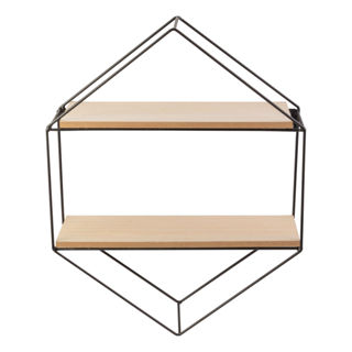 Prateleira Dupla Le Hexagonal 35,5x10x45,5cm Metal/Mdf em Oferta na Shopee
