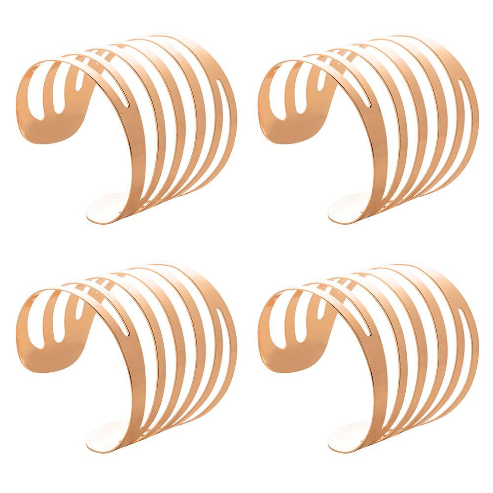 Conjunto de Argolas para Guardanapo Lyor Curves 4 Peças Dourado - 1653 em Oferta na Shopee