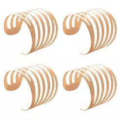 Conjunto de Argolas para Guardanapo Lyor Curves 4 Peças Dourado - 1653