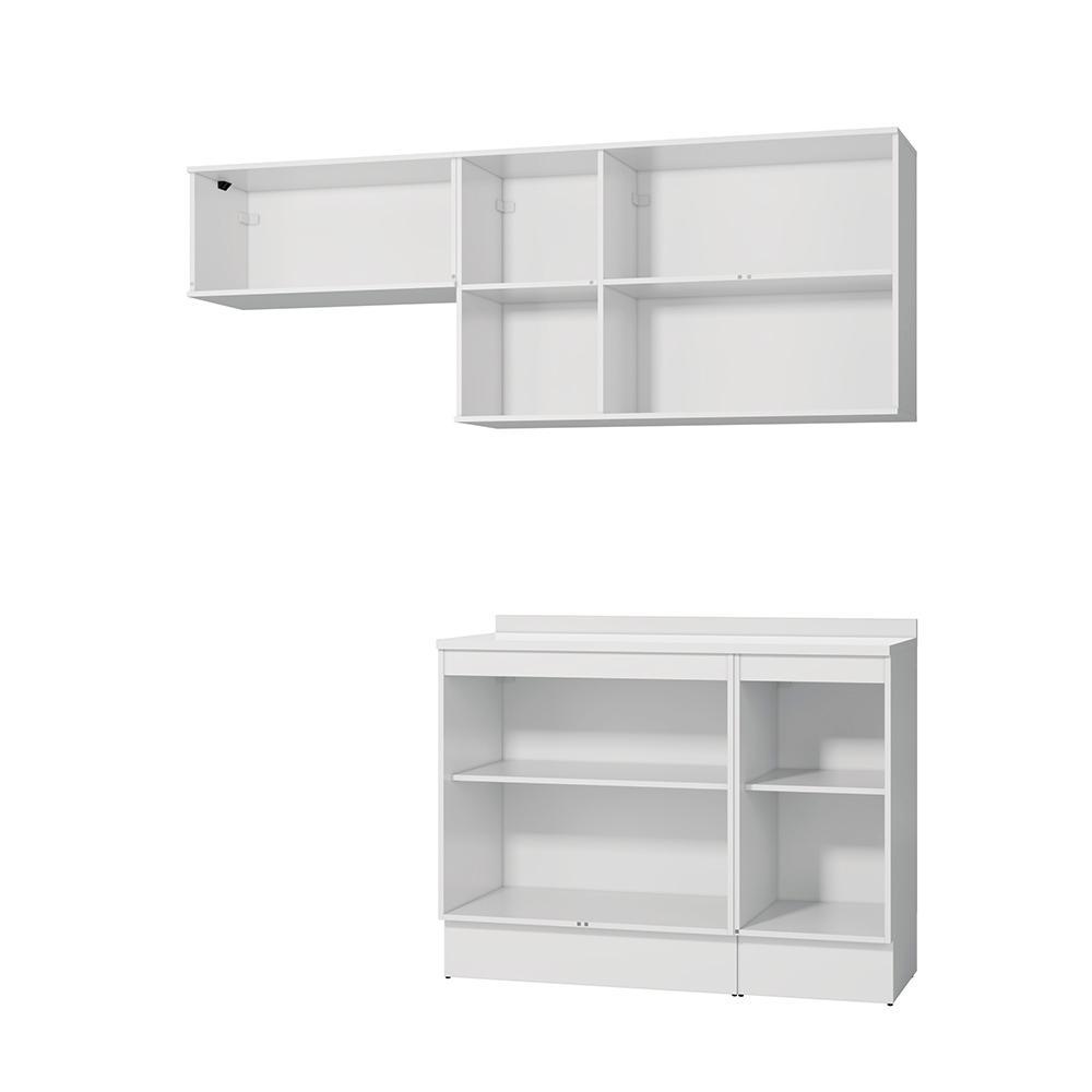Armário de Cozinha Compacta 100% MDF 200cm Branco/Azul Profundo Celeste Kappesberg — imagem 2 de 2