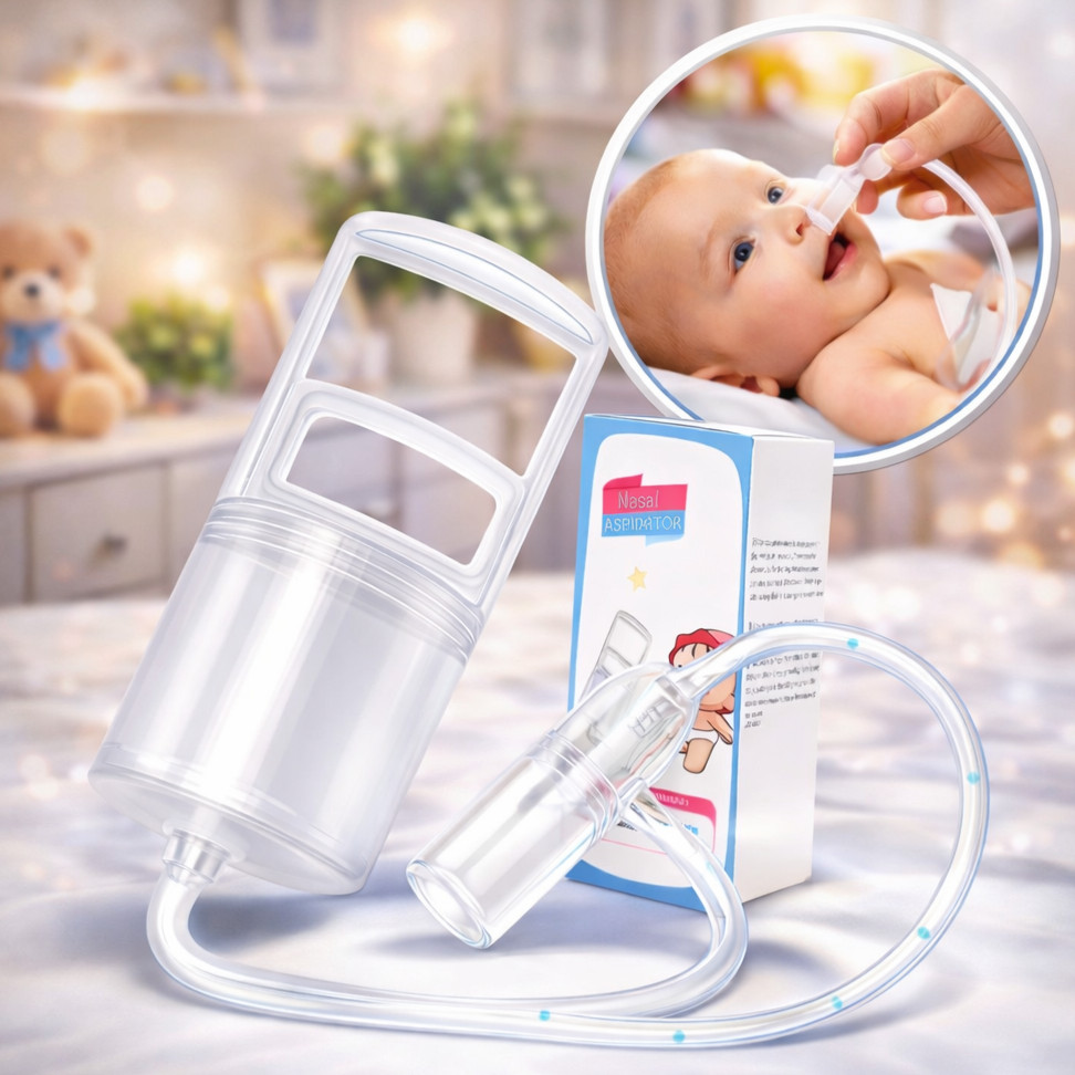 Aspirador Nasal Portátil Aspirador Manual de Nariz com Forte Sucção Limpeza De Muco Aliado Contra Congestão do Bebê