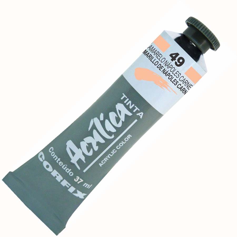 Tinta Acrílica 37ml Corfix Tons Amarelo, Vermelho, Violeta