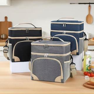 Bolsa Térmica Dupla Camada Grande Capacidade Marmita Almoço Portátil Mão/Ombro em Oferta na Shopee