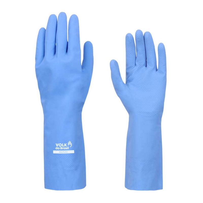Luva de latex multiuso M azul Volk em Oferta na Shopee