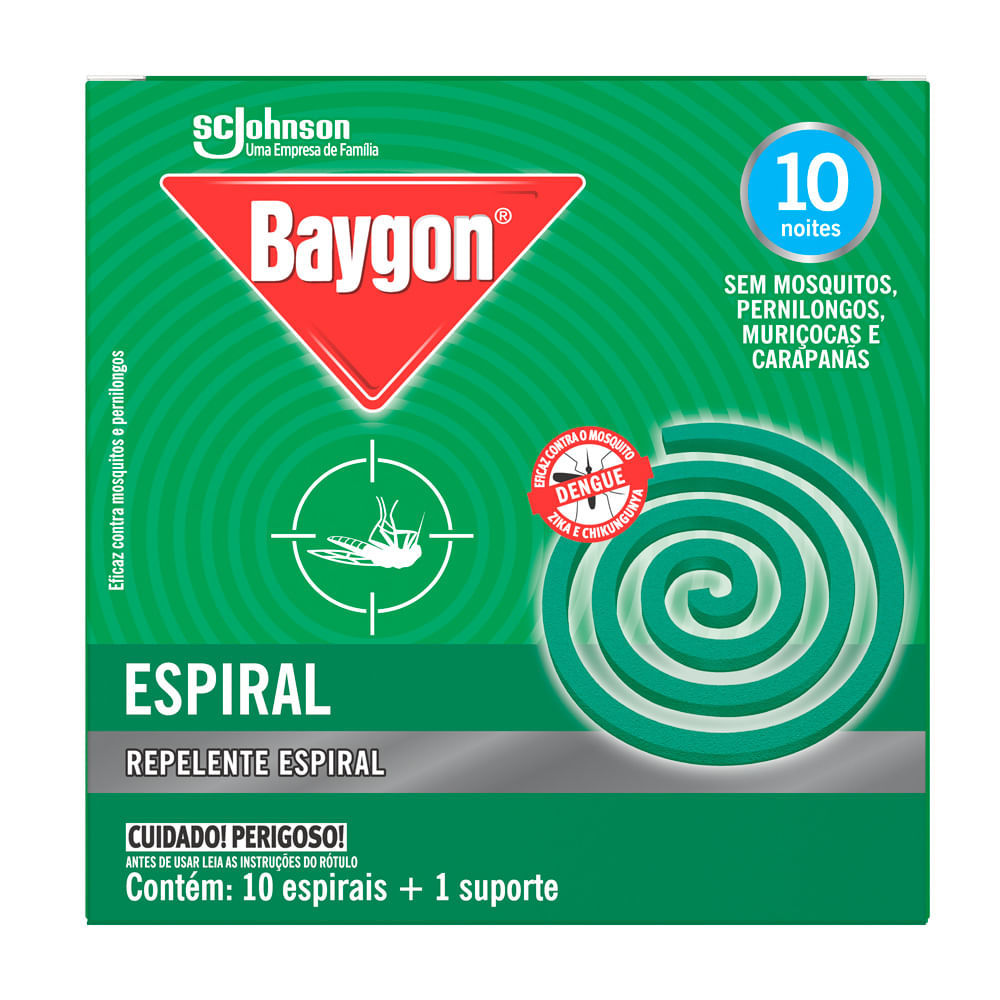 Repelente Espiral Baygon com 10 Unidades e 1 Suporte em Oferta na Shopee