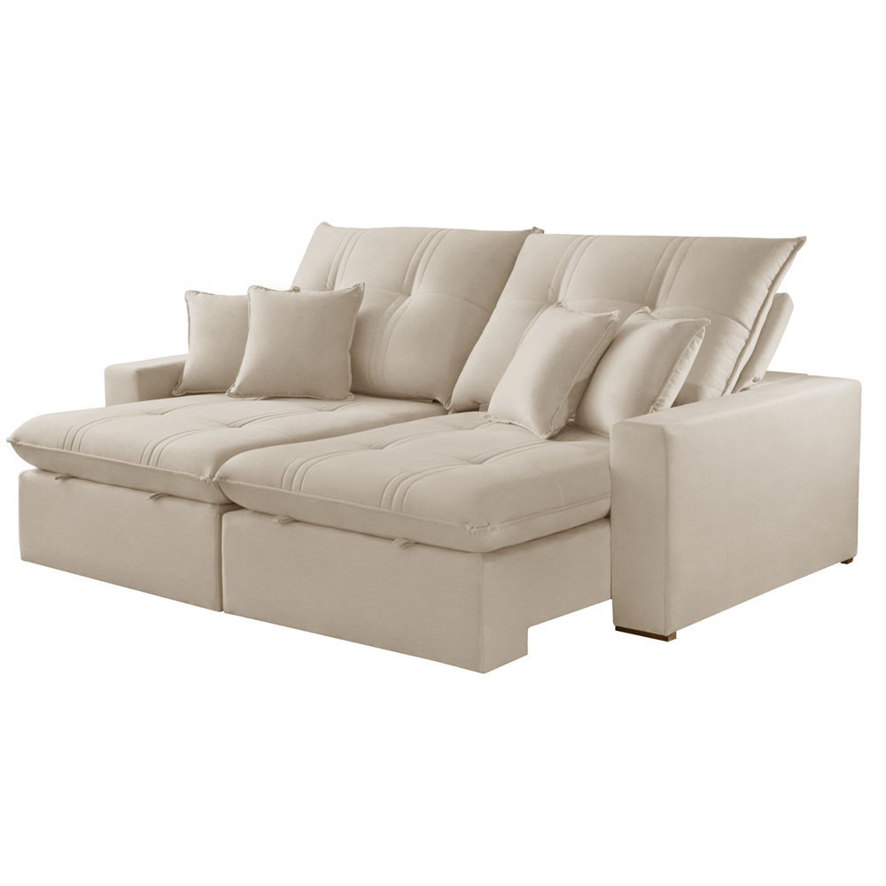 Sofá Império Retrátil e Reclinável 250 cm Braço 25 cm Meu Sofá Online