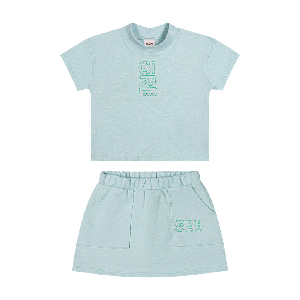 Conjunto Infantil Menina Monocromático Elian Verde em Oferta na Shopee