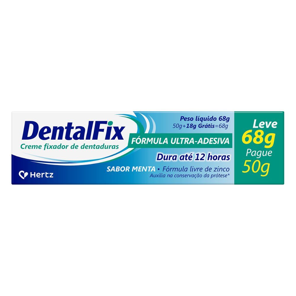 Creme Fixador de Dentaduras DentalFix Sabor Menta 68g Cada em Oferta na Shopee
