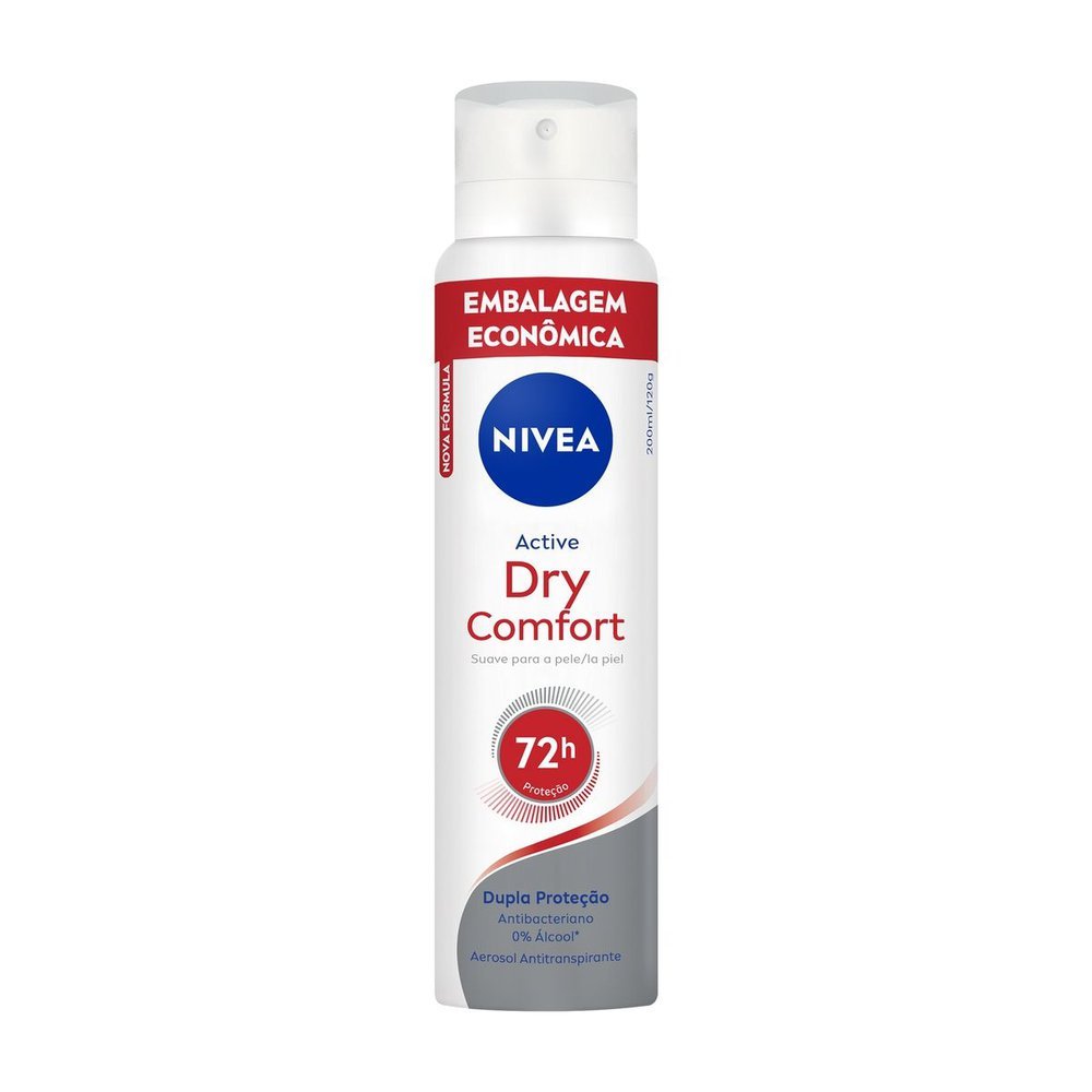 Desodorante Nivea Active Dry Comfort Aerosol Antitranspirante 200ml em Oferta na Shopee