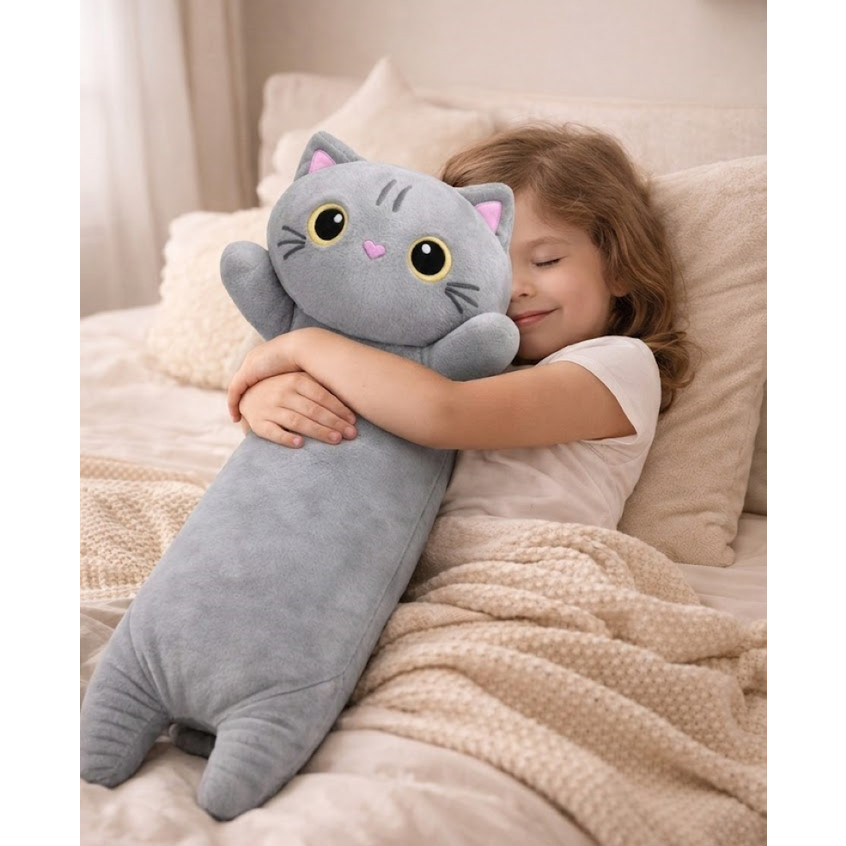 Xuxão Gato Gigante 75cm Super Macio – Pelúcia Grande Abraçável Presente Infantil Adulto