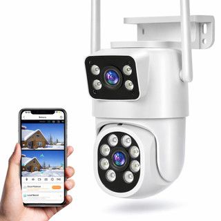 Câmera de Segurança WiFi 4MP Dupla Lente Visão Noturna Colorida Áudio Bidirecional ICSEE …