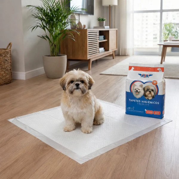 Tapete Higiênico Para Cães Lopetudos 60x60cm PREMIUM 30Un Ultra Absorção 0 Odor Tapetes Higienicos