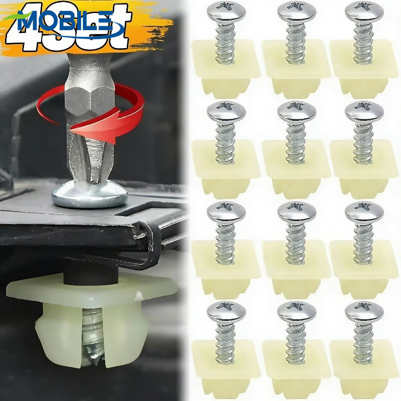 1-4 Conjuntos De Parafusos De Montagem De Placa De Licença Automática-Parafuso De Fixação Universal Do Painel Da Porta C