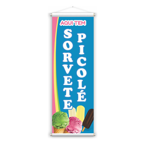 Banner Sorveteria Sorvete E Picolé 1 x 0,30