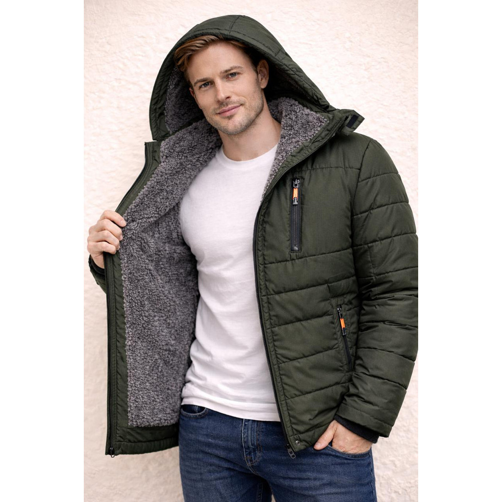 Corta Vento Flanelado Super Grosso Jaqueta North casaco forrado neve gelo blusa térmica peluciada