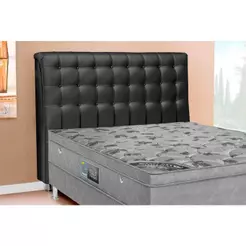 Cabeceira Cama Box Estofada King Dama Plus Courano Preto - Simbal