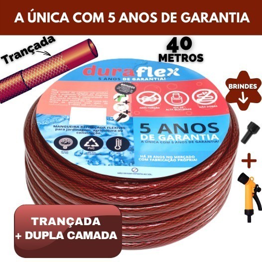 Mangueira de Jardim 40 Metros DuraFlex Recapada Profissional