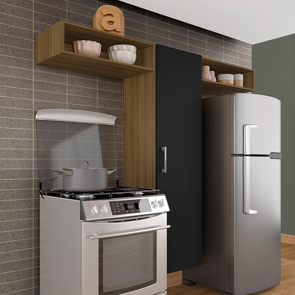 Armário De Cozinha Suspenso Compacto Pequeno 3 Peças Luisa Bore/pret - Móveis Arapongas em Oferta na Shopee