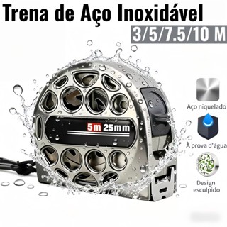 FITA MÉTRICA AÇO INOX PROFISSIONAL 3/5/7,5M – ALTA PRECISÃO, ÁGUA-RESISTENTE, ANTI-FERRUGEM em Oferta na Shopee