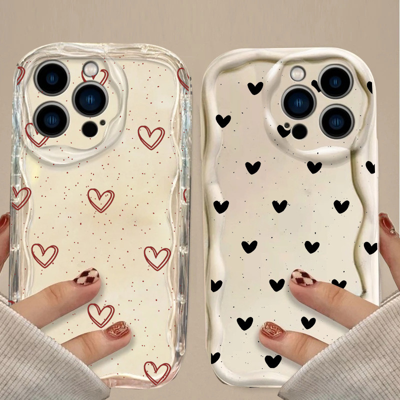 Capa De Telefone Para Xiaomi Redmi Note 15 14 13 12 Pro Plus 5G 4G Celular Casal Fofo Amor Coração Silicone À Prova De C