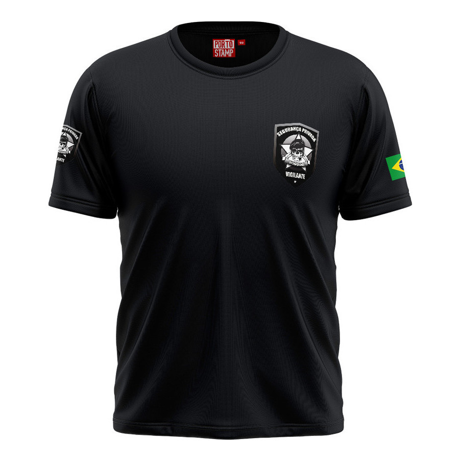 Kit 2 Camiseta De Algodão Vigilante Segurança Privada Camisa
