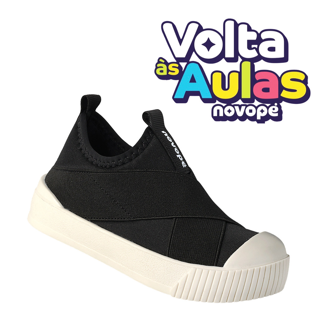 Tênis Infantil Novopé Urban School Preto com Off White