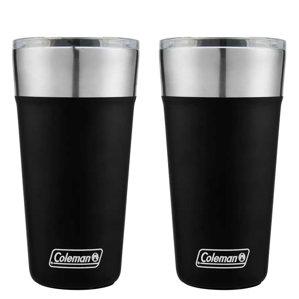 Kit com 2 Copos Térmicos com Tampa 600ml Preto Coleman em Oferta na Shopee