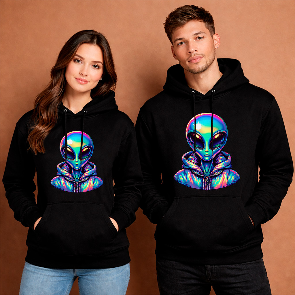 Moletom Alien UFO Blusa de Frio ET Alienigena Disco Voador Abdução Premium
