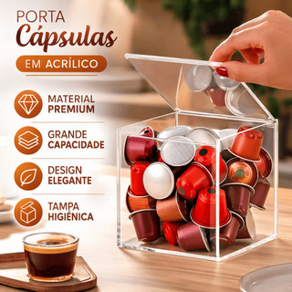 Porta Cápsula Acrílico  Nespresso 3 Corações Dolce Gusto Nescafé