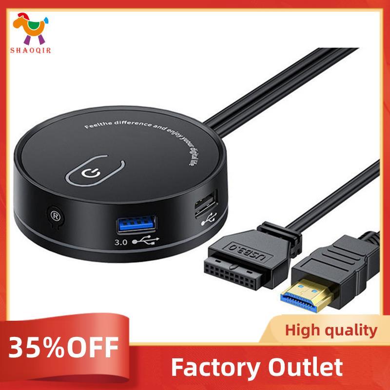 Interruptor De Mesa Do Computador Internet Café Universal USB3.0 Áudio Casa Desktop Botão Extensão Energia Externa