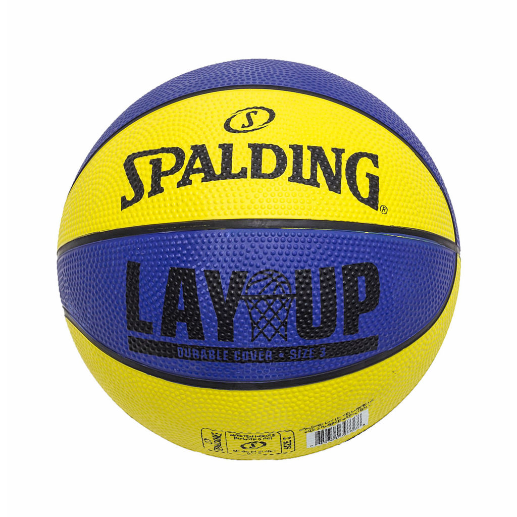 Mini Bola De Basquete Spalding Lay-Up - Azul e Amarelo — imagem 2 de 2